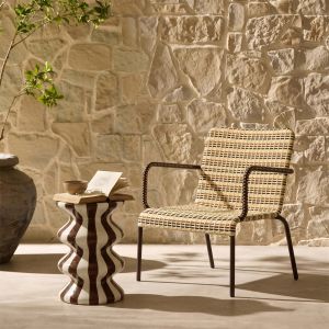 DULCE SIDE TABLE CREAM MOCCA 35x35x55cm