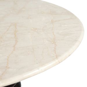 BEATLE COFFEE TABLE ΚΑΦΕ ΣΚΟΥΡΟ BEIGE ΜΕ ΟΨΗ ΜΑΡΜΑΡΟΥ 80x80x40cm