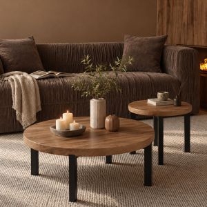 BOBBA SIDE TABLE SONOMA ΜΑΥΡΟ 60x60x55cm