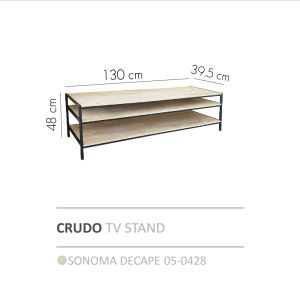 CRUDO TV STAND SONOMA DECAPE 130x39.5x48cm