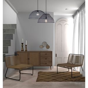 AMMOS ΜΠΟΥΦΕΣ 3ΣΥΡΤΑΡΙΑ ΦΥΣΙΚΟ ΜΕ RATTAN 150x39x79cm