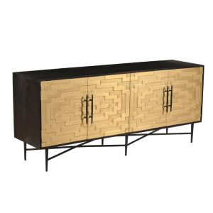 RITZ ΜΠΟΥΦΕΣ 4ΠΟΡΤΕΣ ΜΑΥΡΟ ΧΡΥΣΟ ΜΑΤ 180x45x76cm