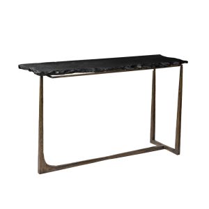 PIEDRA ΚΟΝΣΟΛΑ ΓΚΡΙ ΣΚΟΥΡΟ BRASS ANTIQUE 128x42x75cm