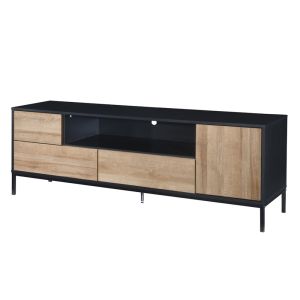 BLACKBIRD TV STAND RIVIERA OAK ΜΑΥΡΟ 160x40.5x58cm