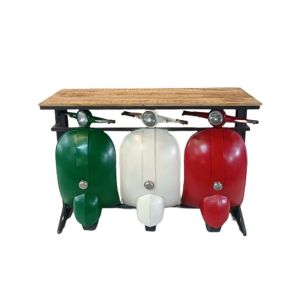 VESPA ΚΟΝΣΟΛΑ ΠΡΑΣΙΝΟ ΛΕΥΚΟ ΚΟΚΚΙΝΟ 138x52x100cm