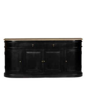 FRANCESA ΜΠΟΥΦΕΣ 4ΠΟΡΤΕΣ 2ΣΥΡΤΑΡΙΑ ΜΑΥΡΟ ΦΥΣΙΚΟ 180x42x90cm