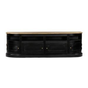 FRANCESA TV STAND 4ΠΟΡΤΕΣ ΜΑΥΡΟ ΦΥΣΙΚΟ 175x42x60cm