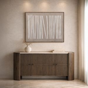 ESSENCE ΜΠΟΥΦΕΣ ΚΑΦΕ BEIGE ΜΕ ΟΨΗ ΜΑΡΜΑΡΟΥ 170x40x82cm
