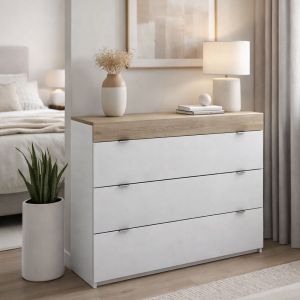 MY BOX ΣΥΡΤΑΡΙΕΡΑ 3ΣΥΡΤΑΡΙΑ SONOMA ΣΚΟΥΡΟ ΛΕΥΚΟ HIGH GLOSS 105x45x78cm