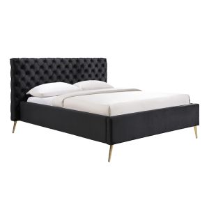 BLACK EROS ΚΡΕΒΑΤΙ (ΓΙΑ ΣΤΡΩΜΑ 160x200cm) ΜΑΥΡΟ 229.5x195x118.5cm