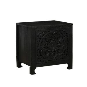 VOLCANO ΚΟΜΟΔΙΝΟ 1ΠΟΡΤΑ 1ΣΥΡΤΑΡΙ ΜΑΥΡΟ 50x40x50cm