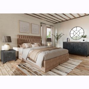 VOLCANO ΚΟΜΟΔΙΝΟ 1ΠΟΡΤΑ 1ΣΥΡΤΑΡΙ ΜΑΥΡΟ 50x40x50cm