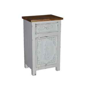 SYROS ΚΟΜΟΔΙΝΟ 1ΠΟΡΤΑ 1ΣΥΡΤΑΡΙ ΛΕΥΚΟ ΦΥΣΙΚΟ 42x32x70cm