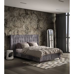 ORIGAMI ΚΡΕΒΑΤΙ ΜΕ ΑΠΟΘΗΚ. ΧΩΡΟ (ΓΙΑ ΣΤΡΩΜΑ 160x200cm) ΓΚΡΙ 26-902 218x222x122cm