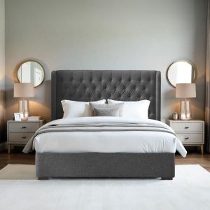 DUCHESS ΚΡΕΒΑΤΙ (ΓΙΑ ΣΤΡΩΜΑ 160x200cm) ΑΝΘΡΑΚΙ 220.5x181x135cm