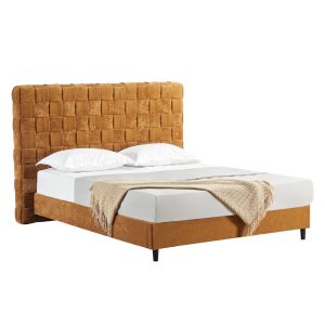BALZAK ΚΡΕΒΑΤΙ (ΓΙΑ ΣΤΡΩΜΑ 160x200cm) CAMEL 222x186x130cm