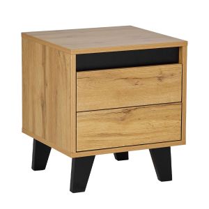 ARABICA ΚΟΜΟΔΙΝΟ 2ΣΥΡΤΑΡΙΑ SONOMA ΜΑΥΡΟ 40x38x45cm