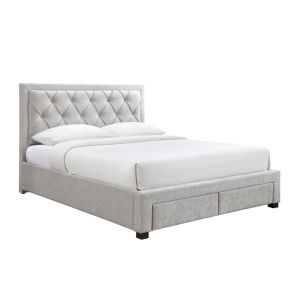 NOBLE ΚΡΕΒΑΤΙ (ΓΙΑ ΣΤΡΩΜΑ 160x200cm) ΓΚΡΙ ΑΝΟΙΧΤΟ 216.5x165x122cm