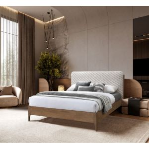 LORDY ΚΡΕΒΑΤΙ (ΓΙΑ ΣΤΡΩΜΑ 160x196cm) CREAM 207.5x177x103.5cm