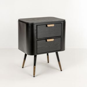 COLOMBO ΚΟΜΟΔΙΝΟ ΜΑΥΡΟ ΧΡΥΣΟ 50x39x63cm