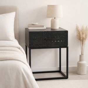 AZTEC ΚΟΜΟΔΙΝΟ 1ΣΥΡΤΑΡΙ ΜΑΥΡΟ 50x35x60cm