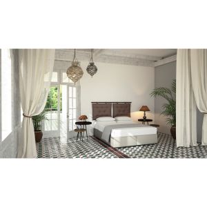 INTERNO ΒΑΣΗ ΜΕ ΑΠΟΘΗΚ.ΧΩΡΟ 160x200cm ΓΚΡΙ ΚΑΦΕ 20-914 200x160x34cm