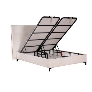 COLOMBO ΚΡΕΒΑΤΙ ΜΕ ΑΠΟΘΗΚ. ΧΩΡΟ (ΓΙΑ ΣΤΡΩΜΑ 160x200cm) OFF WHITE 06-900 ΜΑΥΡΟ 210x170x120cm