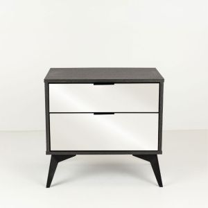 SPECCHIO ΚΟΜΟΔΙΝΟ 2ΣΥΡΤΑΡΙΑ ΜΑΥΡΟ OAK ΚΑΘΡΕΠΤΗΣ 58x39x55cm