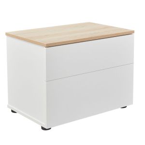 LUCIDO ΚΟΜΟΔΙΝΟ 2ΣΥΡΤΑΡΙΑ ΛΕΥΚΟ OAK ΦΥΣΙΚΟ 58x39x44.5cm