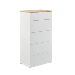 LUCIDO ΣΥΡΤΑΡΙΕΡΑ 5ΣΥΡΤΑΡΙΑ ΛΕΥΚΟ OAK ΦΥΣΙΚΟ 58x39x116.5cm