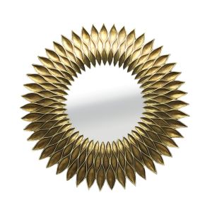 GIRASOL ΚΑΘΡΕΠΤΗΣ ΤΟΙΧΟΥ 51x51x5.5cm POLYRESIN ΧΡΥΣΟ ANTIQUE