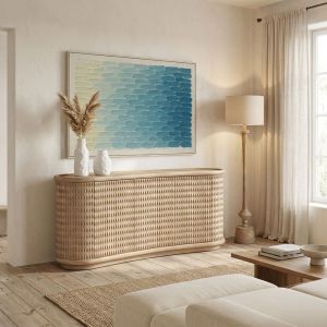 CALME ΠΙΝΑΚΑΣ ΔΙΑΚΟΣΜΗΤΙΚΟΣ ΜΕ ΚΟΡΝΙΖΑ 80x120x4cm ΚΑΜΒΑΣ ΜΠΛΕ ΜΠΕΖ ΞΥΛΟ