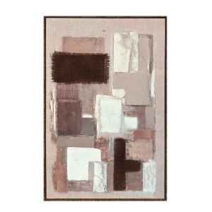 MOCHA ΠΙΝΑΚΑΣ ΔΙΑΚΟΣΜΗΤΙΚΟΣ ΜΕ ΚΟΡΝΙΖΑ 80x120x4cm ΚΑΜΒΑΣ ΜΠΕΖ ΚΑΦΕ ΞΥΛΟ
