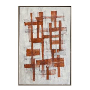 LINES ΠΙΝΑΚΑΣ ΔΙΑΚΟΣΜΗΤΙΚΟΣ ΜΕ ΚΟΡΝΙΖΑ 80x120x4cm ΚΑΜΒΑΣ ΕΚΑΙ ΓΚΡΙ ΑΝΟΙΧΤΟ ΞΥΛΟ