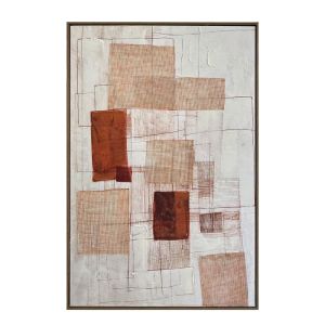 LINEE ΠΙΝΑΚΑΣ ΔΙΑΚΟΣΜΗΤΙΚΟΣ ΜΕ ΚΟΡΝΙΖΑ 80x120x4cm ΚΑΜΒΑΣ ΕΚΑΙ ΓΚΡΙ ΑΝΟΙΧΤΟ ΞΥΛΟ