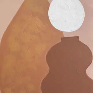 TERRA ΠΙΝΑΚΑΣ ΔΙΑΚΟΣΜΗΤΙΚΟΣ ΜΕ ΚΟΡΝΙΖΑ 80x120x4cm ΚΑΜΒΑΣ ΜΠΕΖ ΚΑΦΕ ΞΥΛΟ ΛΕΥΚΟ