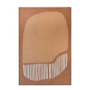 TIERRA ΠΙΝΑΚΑΣ ΔΙΑΚΟΣΜΗΤΙΚΟΣ ΜΕ ΚΟΡΝΙΖΑ 80x120x4cm ΚΑΜΒΑΣ ΚΑΦΕ ΛΕΥΚΟ ΞΥΛΟ