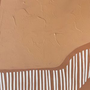 TIERRA ΠΙΝΑΚΑΣ ΔΙΑΚΟΣΜΗΤΙΚΟΣ ΜΕ ΚΟΡΝΙΖΑ 80x120x4cm ΚΑΜΒΑΣ ΚΑΦΕ ΛΕΥΚΟ ΞΥΛΟ