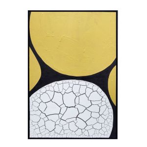 SIRKEL ΠΙΝΑΚΑΣ ΔΙΑΚΟΣΜΗΤΙΚΟΣ ΜΕ ΚΟΡΝΙΖΑ 80x120x4cm ΚΑΜΒΑΣ LEMON ΓΚΡΙ PS ΜΑΥΡΟ