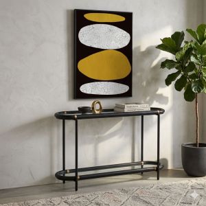 SKIVE ΠΙΝΑΚΑΣ ΔΙΑΚΟΣΜΗΤΙΚΟΣ ΜΕ ΚΟΡΝΙΖΑ 80x120x4cm ΚΑΜΒΑΣ LEMON ΓΚΡΙ PS ΜΑΥΡΟ