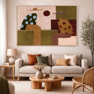 SOMBRA ΠΙΝΑΚΑΣ ΔΙΑΚΟΣΜΗΤΙΚΟΣ ΜΕ ΚΟΡΝΙΖΑ 120x80x4cm ΚΑΜΒΑΣ ΠΟΛΥΧΡΩΜΟ PS
