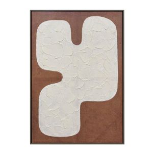 KAKTUS ΠΙΝΑΚΑΣ ΔΙΑΚΟΣΜΗΤΙΚΟΣ ΜΕ ΚΟΡΝΙΖΑ 80x120x4cm ΚΑΜΒΑΣ ΜΠΕΖ ΚΑΦΕ ΑΝΟΙΧΤΟ PS