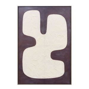 KAKTO ΠΙΝΑΚΑΣ ΔΙΑΚΟΣΜΗΤΙΚΟΣ ΜΕ ΚΟΡΝΙΖΑ 80x120x4cm ΚΑΜΒΑΣ ΜΠΕΖ ΚΑΦΕ ΣΚΟΥΡΟ PS