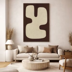 KAKTO ΠΙΝΑΚΑΣ ΔΙΑΚΟΣΜΗΤΙΚΟΣ ΜΕ ΚΟΡΝΙΖΑ 80x120x4cm ΚΑΜΒΑΣ ΜΠΕΖ ΚΑΦΕ ΣΚΟΥΡΟ PS