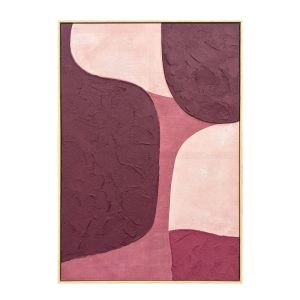 NOPAL ΠΙΝΑΚΑΣ ΔΙΑΚΟΣΜΗΤΙΚΟΣ ΜΕ ΚΟΡΝΙΖΑ 80x120x4cm ΚΑΜΒΑΣ ΜΩΒ ΡΟΖ PS