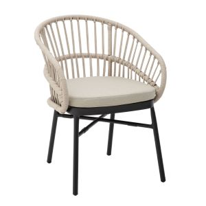 LUNA ΚΑΡΕΚΛΑ CREAM ΜΑΥΡΟ 58x65x78cm