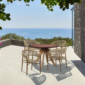 POMPEI ΤΡΑΠΕΖΙ RUST RED 120x120x74.5cm