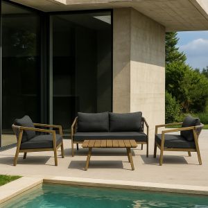 MADERA ΣΑΛΟΝΙ SET 1+2+1 ΦΥΣΙΚΟ ΓΚΡΙ
