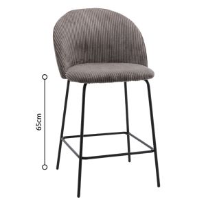 VOTSALO ΣΚΑΜΠΟ BAR ΓΚΡΙ 51.5x56x95cm