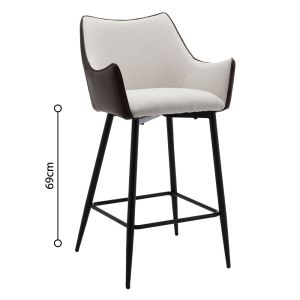 MALONE ΣΚΑΜΠΟ BAR ΓΚΡΙ ΑΝΟΙΧΤΟ ΚΑΦΕ ΣΚΟΥΡΟ 38x51x96cm